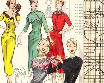 PDFs of vintage 50s pattern drafting system - instant download - Autumn/Winter 1956