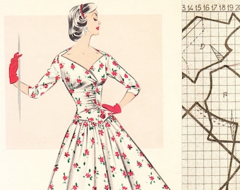 PDFs of vintage 50s sewing pattern drafting system - Summer 1956 - instant download