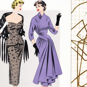 PDFs of vintage 50s sewing pattern system – Winter 1953 – instant download