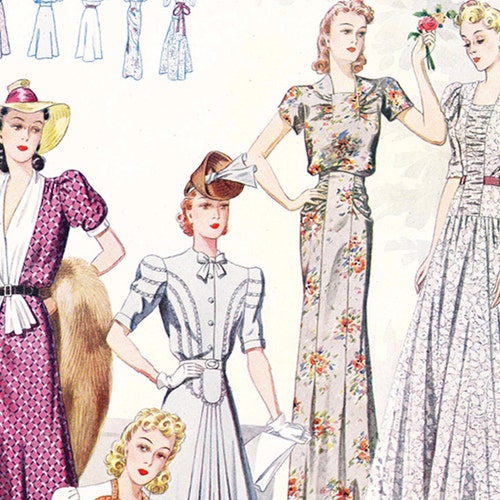 1940s Digital Download Vintage ORIGINATOR Fashion Sketchbook | Etsy