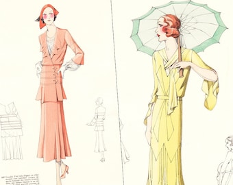 PDF of 30s haute couture fashion catalog - "Croquis Original, 42" High Summer 1931 - instant download