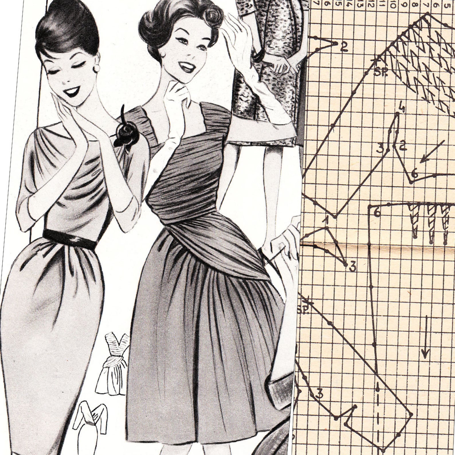Autumn 1960 Sewing Pattern Drafting System • Vintage 60s Fashion • PDF ...