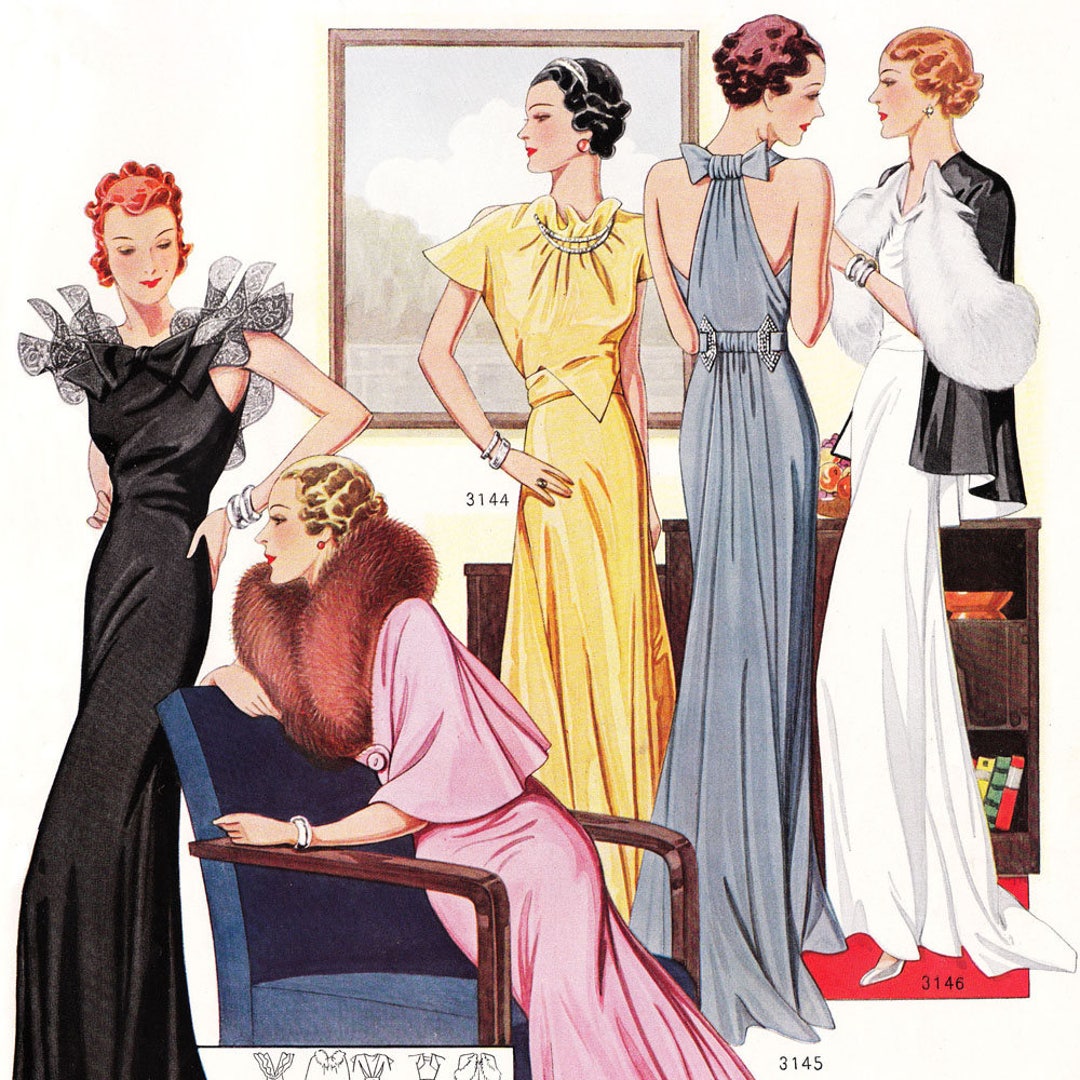 PDF of 30s Haute Couture Vintage Fashion Catalog - Instant