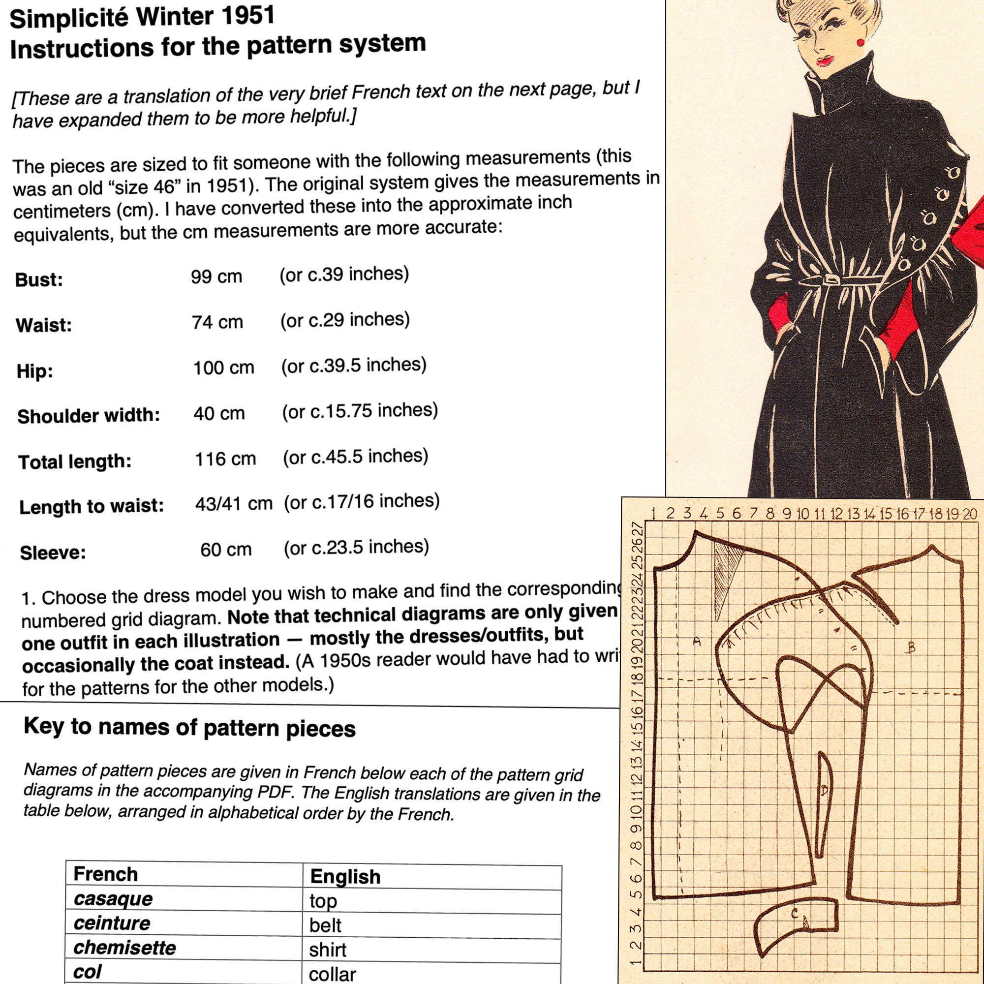 Winter 1951 Sewing Pattern System • Vintage 50s Fashion • PDF Instant ...