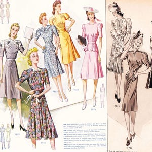 1940s French fashion catalog • Summer 1941 "Iris" • PDF instant download image 5