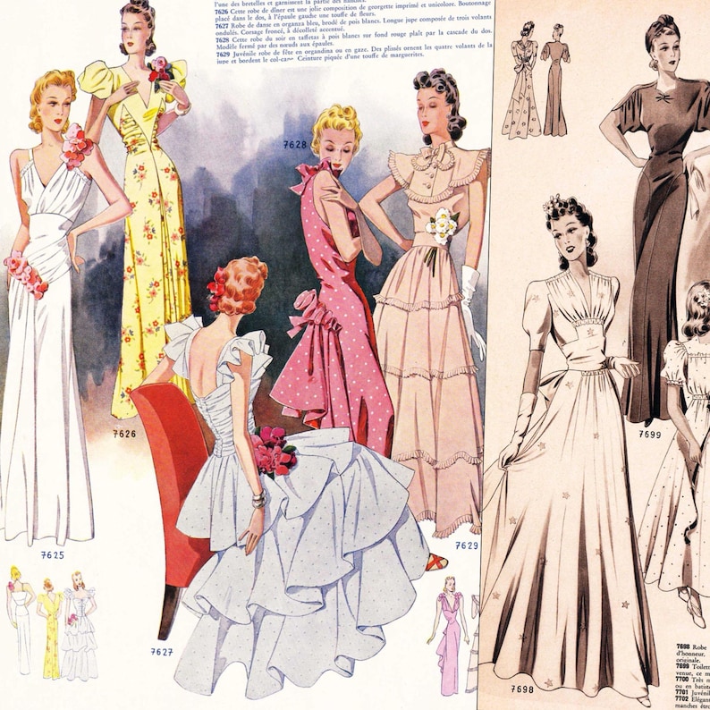 1940s French fashion catalog • Summer 1941 "Iris" • PDF instant download image 2
