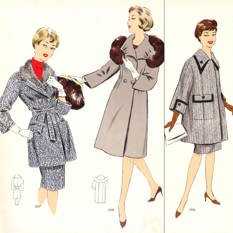 Système de création de patrons de couture hiver 1962 • 54 tenues vintage • Téléchargement instantané au format PDF image 8