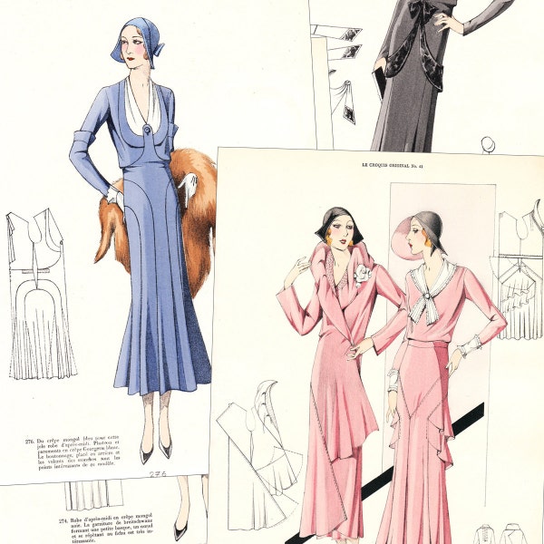 PDF of 30s haute couture fashion catalog - "Croquis Original, 41" Summer 1931 - instant download