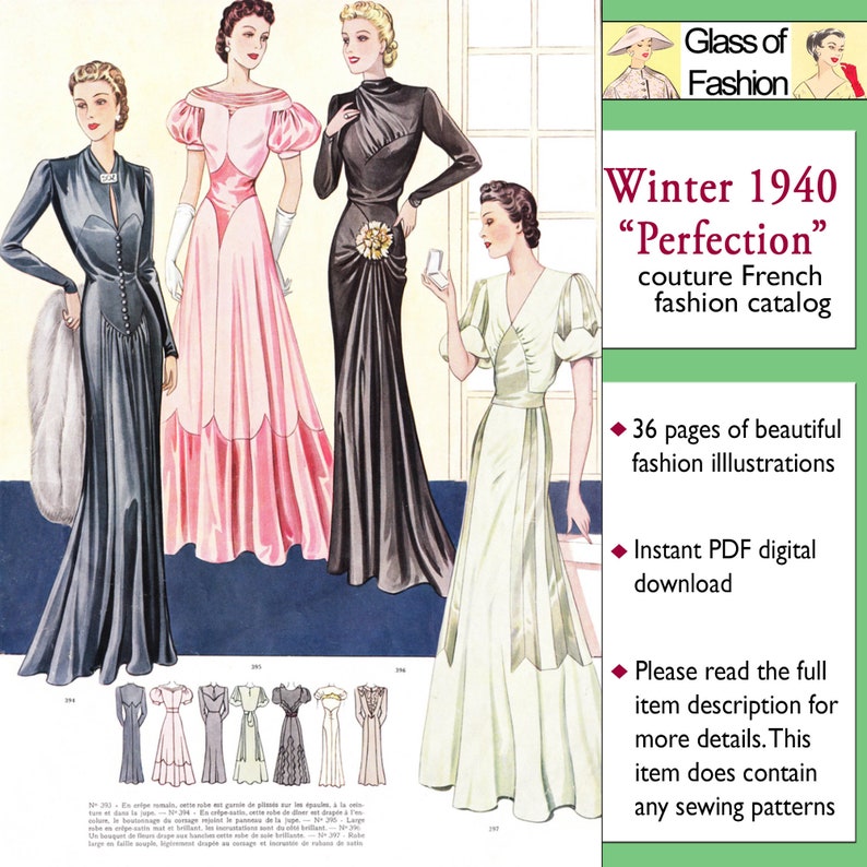 PDF of 40s haute couture Parisian fashion catalog Perfection instant download image 6