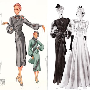 PDF of 30s haute couture designer vintage fashion catalog instant download Creations Parisiennes Winter 1938 image 4