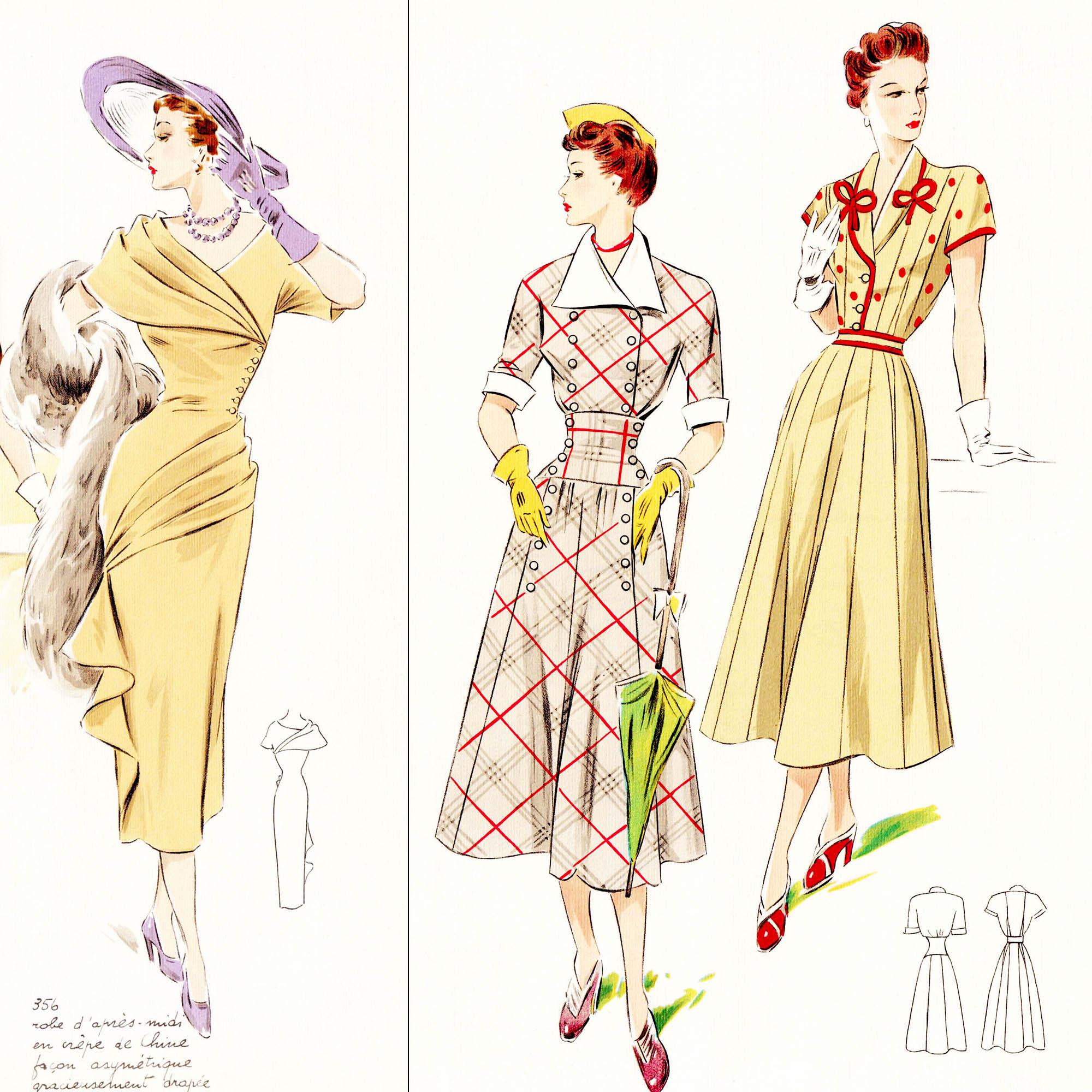 Summer 1950 Sewing Pattern System • Vintage 50s Fashions • PDF Instant ...