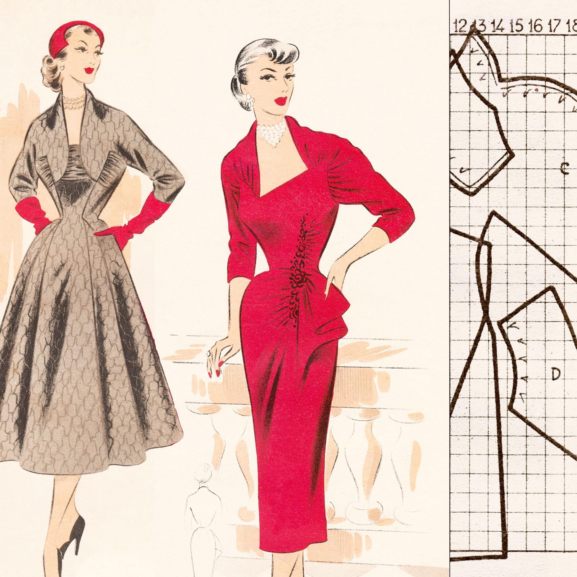 Winter 1953 Sewing Pattern System • 50s Vintage • PDF Instant Download ...