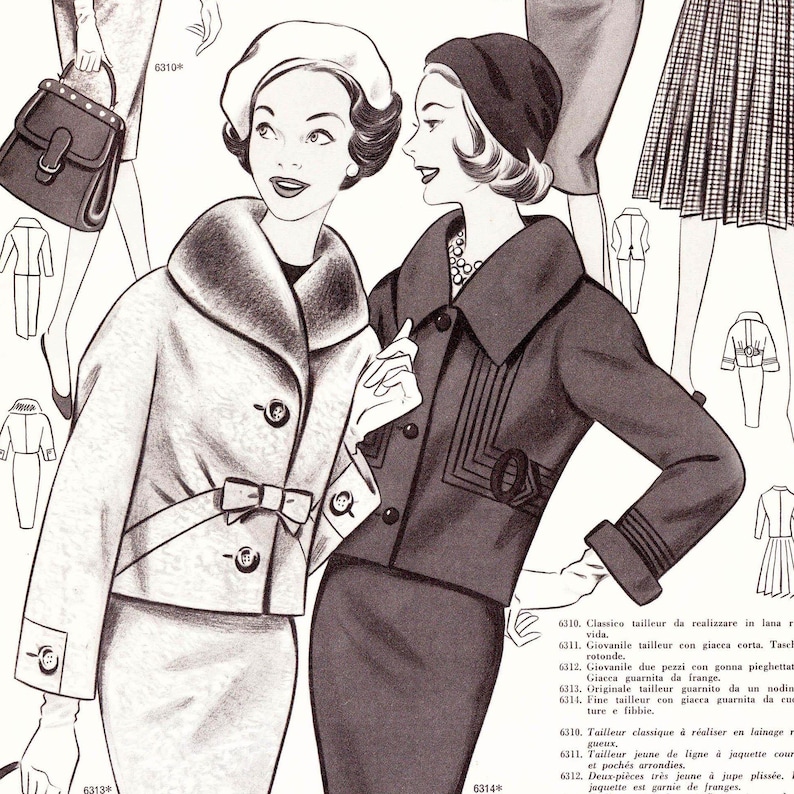 60er Jahre Schnittmuster Zeichenbrett • Winter 1960 • 86 vintage Outfits • PDF Sofort-Download Bild 10