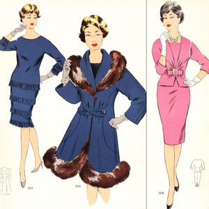 Système de création de patrons de couture hiver 1962 • 54 tenues vintage • Téléchargement instantané au format PDF image 3