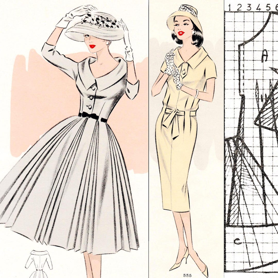 Vintage 50s Sewing Pattern System • Summer 1958 • PDF Instant Download ...