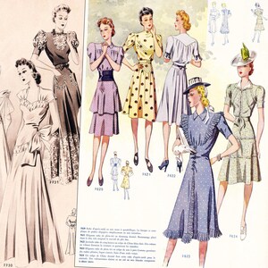 1940s French fashion catalog • Summer 1941 "Iris" • PDF instant download image 3