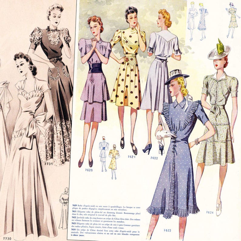 1940s French fashion catalog • Summer 1941 "Iris" • PDF instant download image 3