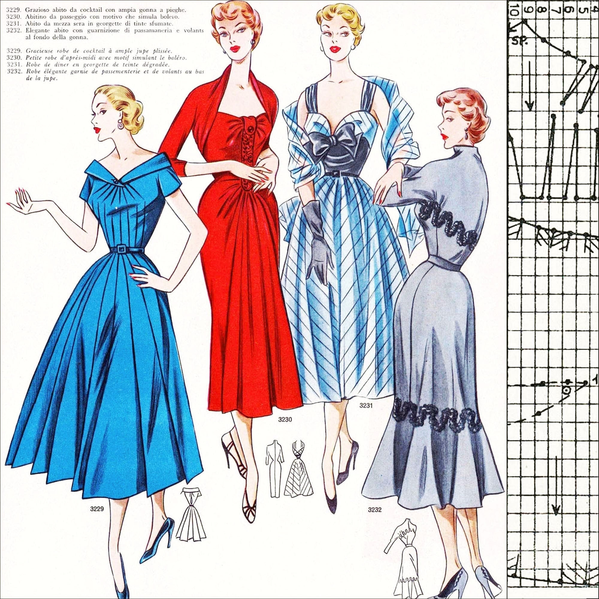 Vintage 50s Sewing Pattern System • 1953 Autumn/winter • PDF Instant ...