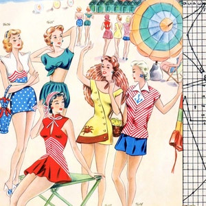 PDFs of vintage 50s pattern drafting system - instant download - Summer 1950