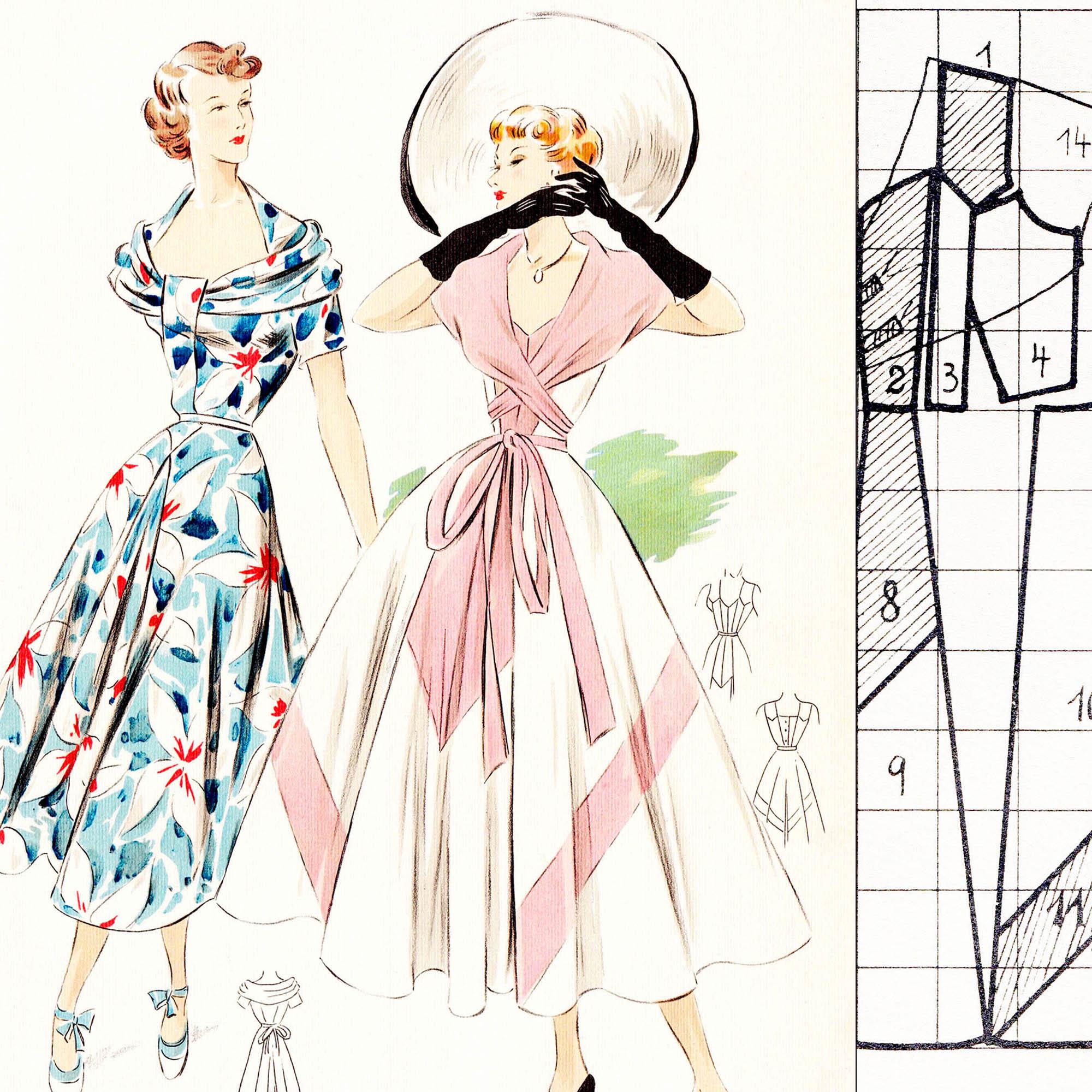 Summer 1950 Sewing Pattern System • Vintage 50s Fashions • PDF Instant ...