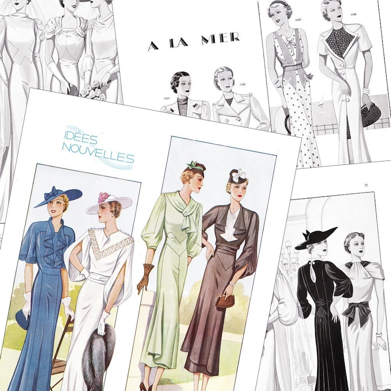 PDF of 30s haute couture fashion catalog instant download Perfection summer 1937 image 3
