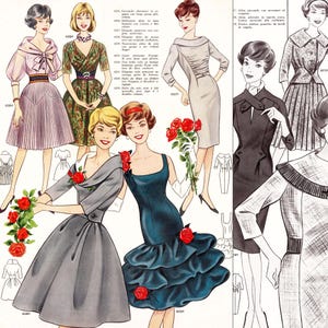 60er Jahre Schnittmuster Zeichenbrett • Winter 1960 • 86 vintage Outfits • PDF Sofort-Download Bild 2
