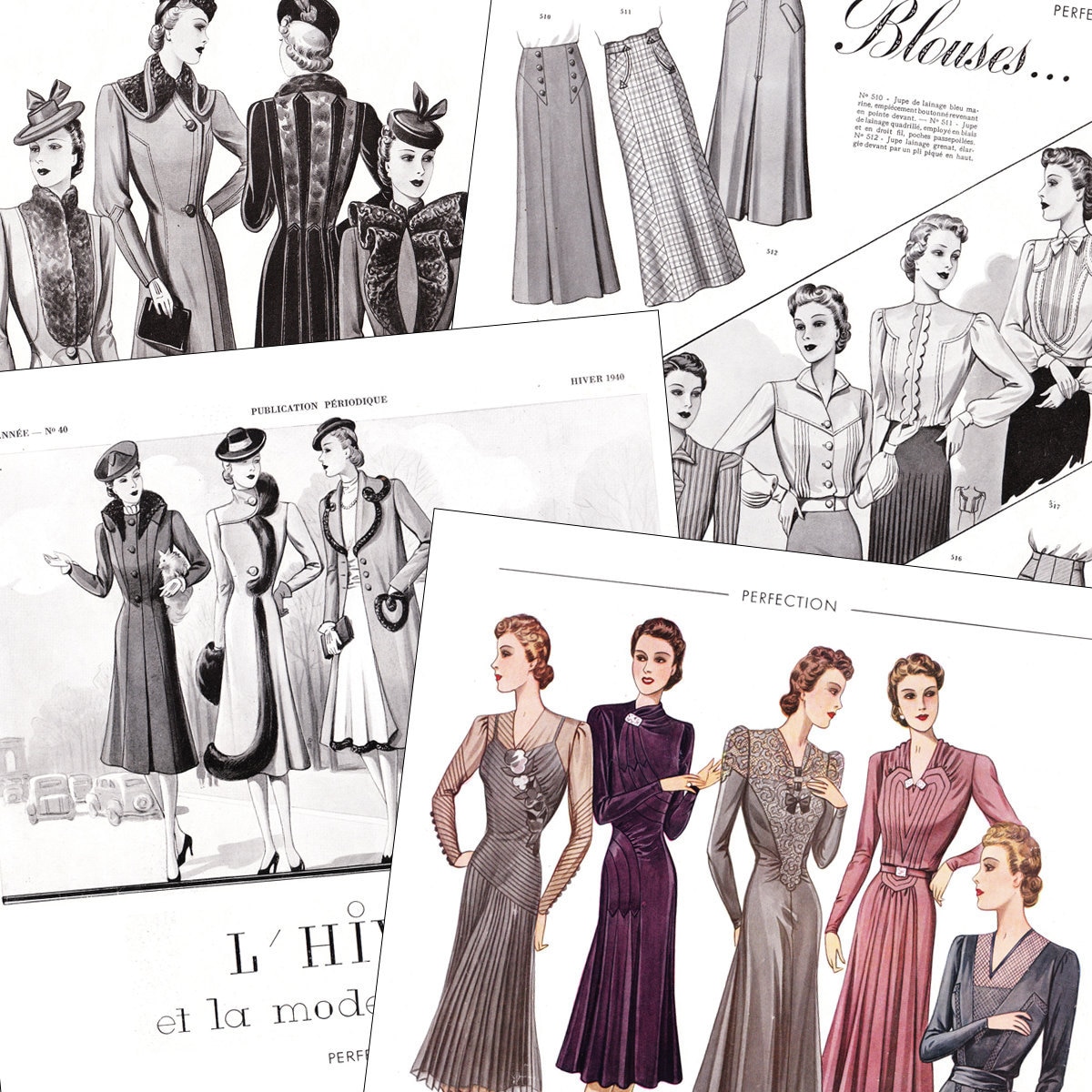 PDF of 40s haute couture Parisian sewing pattern catalog Etsy