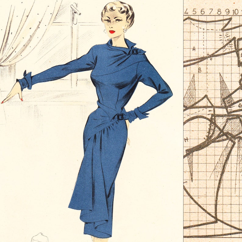 PDF of 50s fashions – pattern drafting system – Winter 1951 - instant download