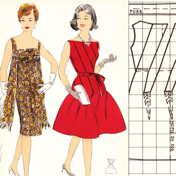 Winter 1962 sewing pattern-making system • 54 vintage outfits • PDF instant download