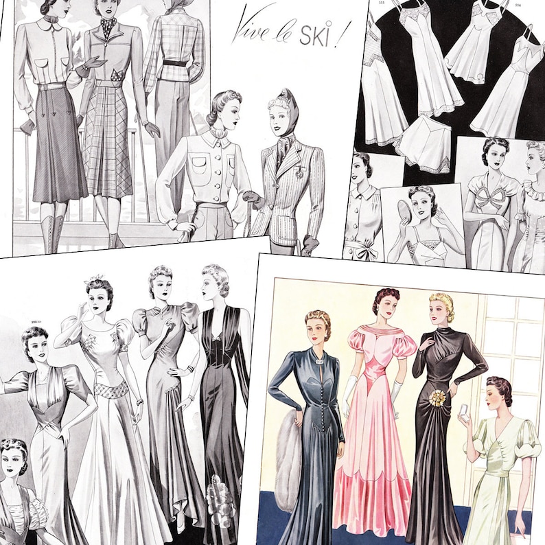 PDF of 40s haute couture Parisian sewing pattern catalog Etsy