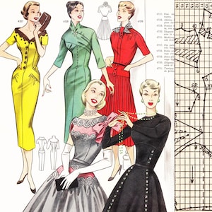 Vintage 50s pattern drafting system • Autumn/Winter 1956 • PDF instant download