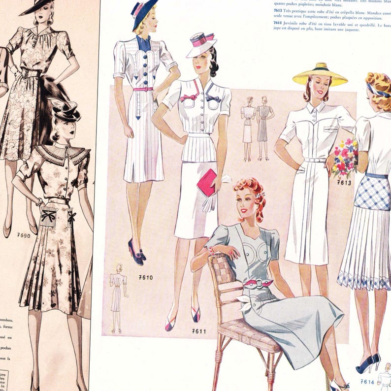 1940s French fashion catalog • Summer 1941 "Iris" • PDF instant download image 7