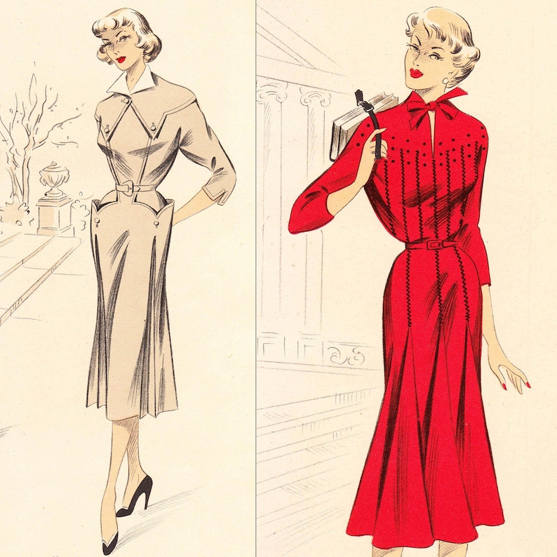 Winter 1951 Sewing Pattern System • Vintage 50s Fashion • PDF Instant ...