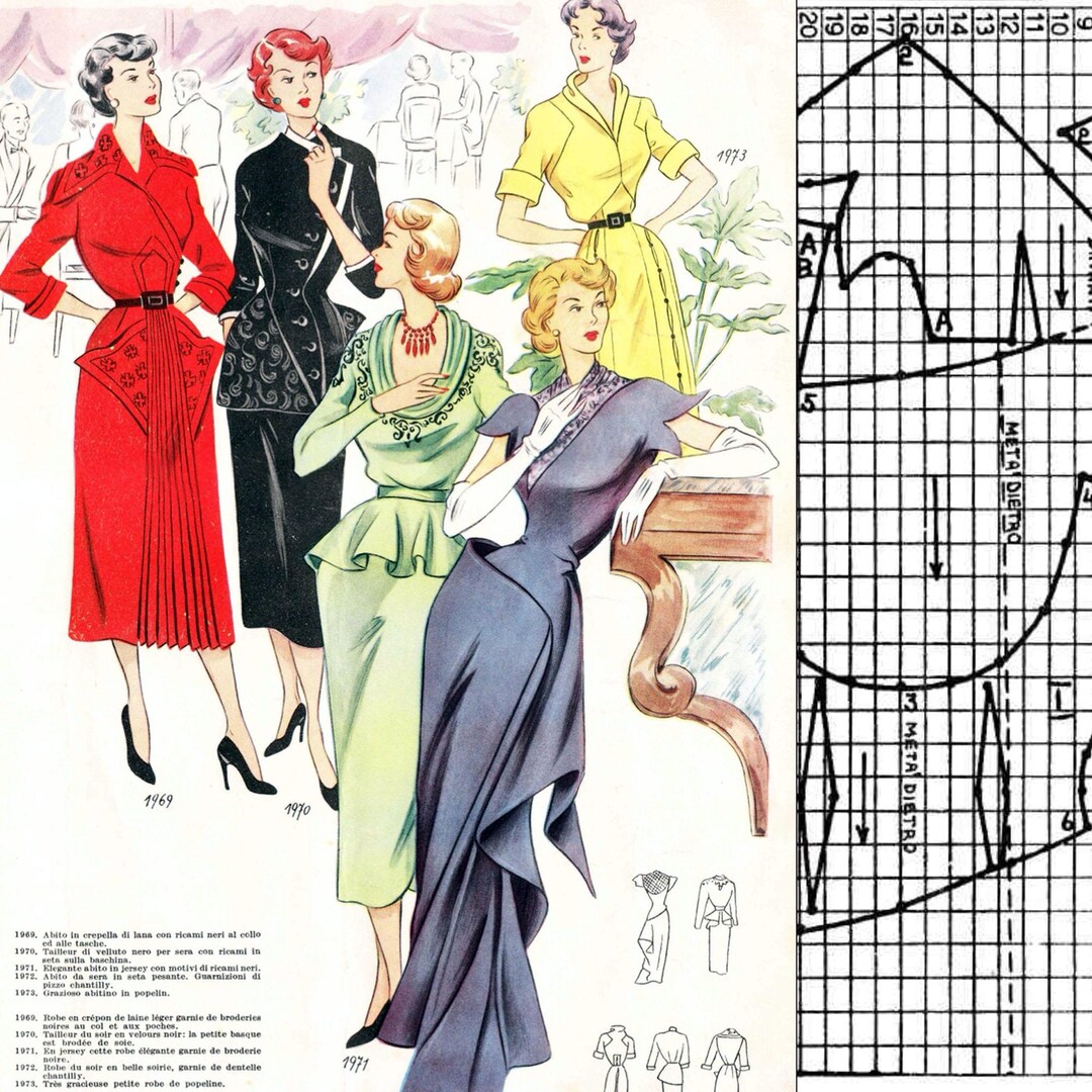 50s Sewing Pattern System • Spring 1951 • Draft 102 Vintage Outfits ...