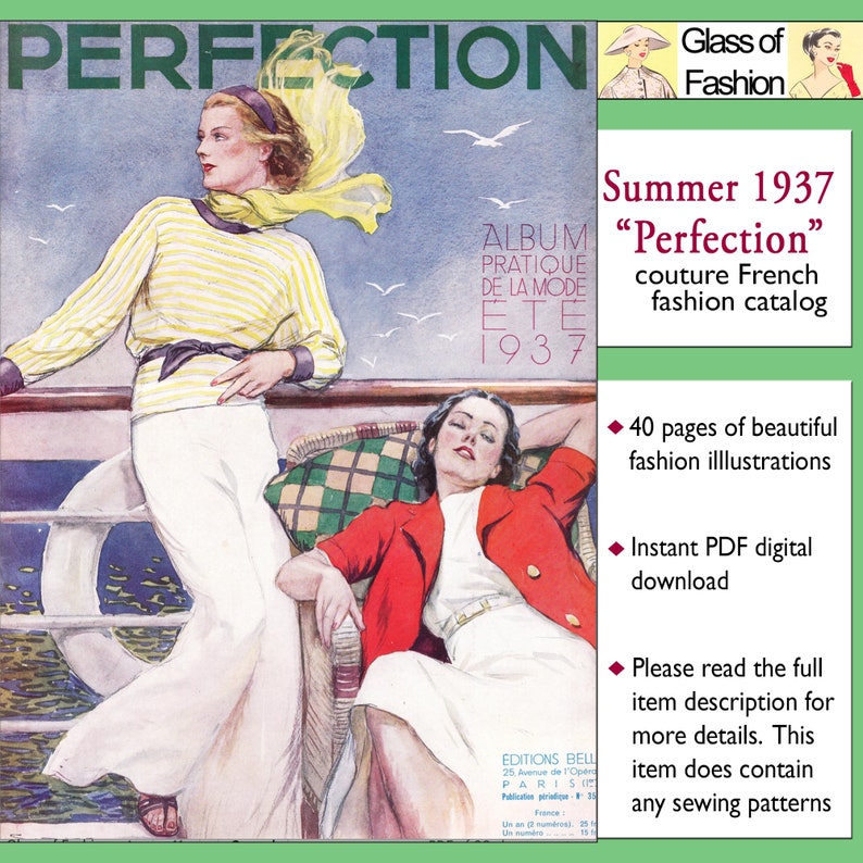 PDF of 30s haute couture fashion catalog instant download Perfection summer 1937 image 5