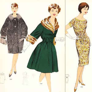 Système de création de patrons de couture hiver 1962 • 54 tenues vintage • Téléchargement instantané au format PDF image 5