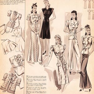 1940s French fashion catalog • Summer 1941 "Iris" • PDF instant download image 9