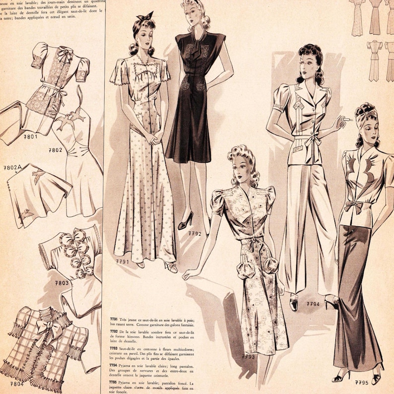 1940s French fashion catalog • Summer 1941 "Iris" • PDF instant download image 9