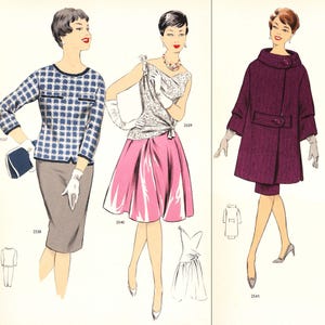 Système de création de patrons de couture hiver 1962 • 54 tenues vintage • Téléchargement instantané au format PDF image 2