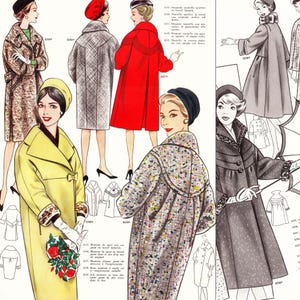 60er Jahre Schnittmuster Zeichenbrett • Winter 1960 • 86 vintage Outfits • PDF Sofort-Download Bild 7