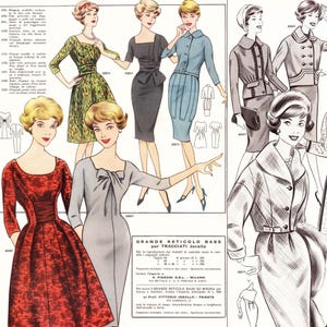 60er Jahre Schnittmuster Zeichenbrett • Winter 1960 • 86 vintage Outfits • PDF Sofort-Download Bild 4