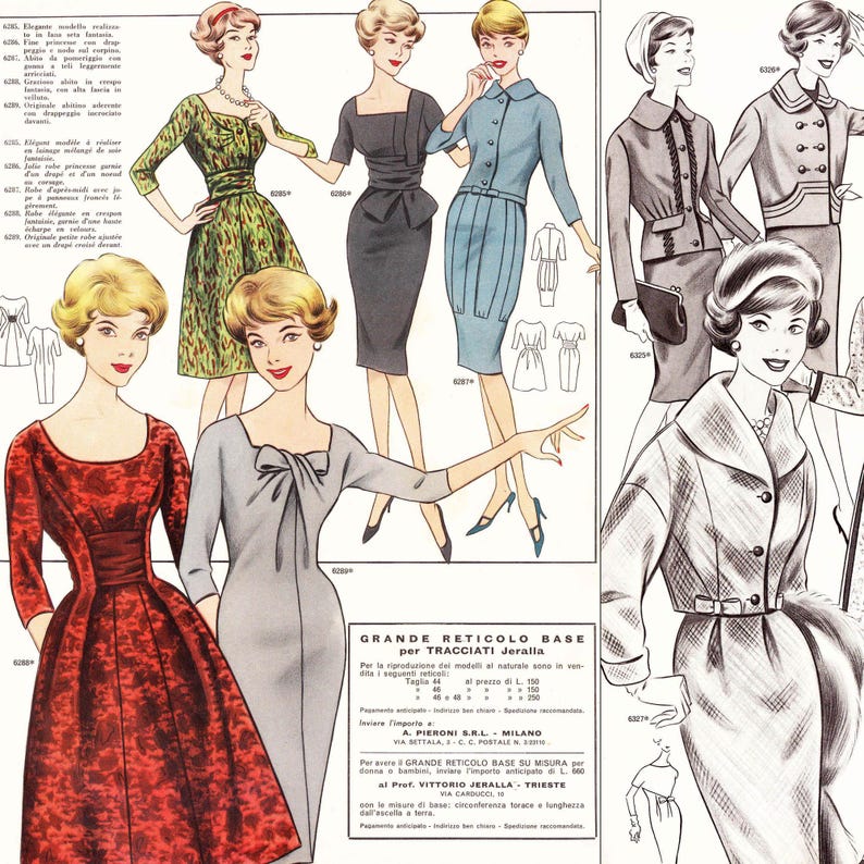60er Jahre Schnittmuster Zeichenbrett • Winter 1960 • 86 vintage Outfits • PDF Sofort-Download Bild 4