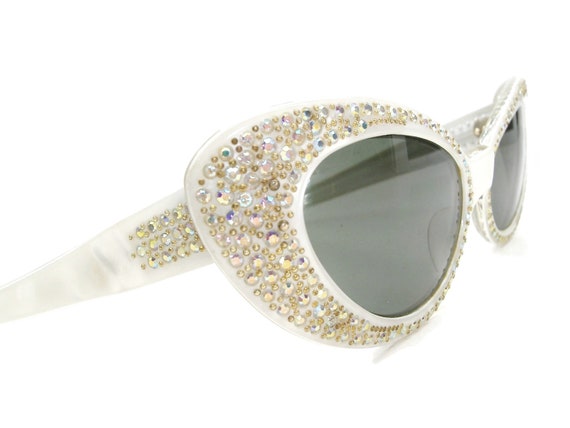 Vintage 50s Rhinestone Cat eye Glasses Sunglasses