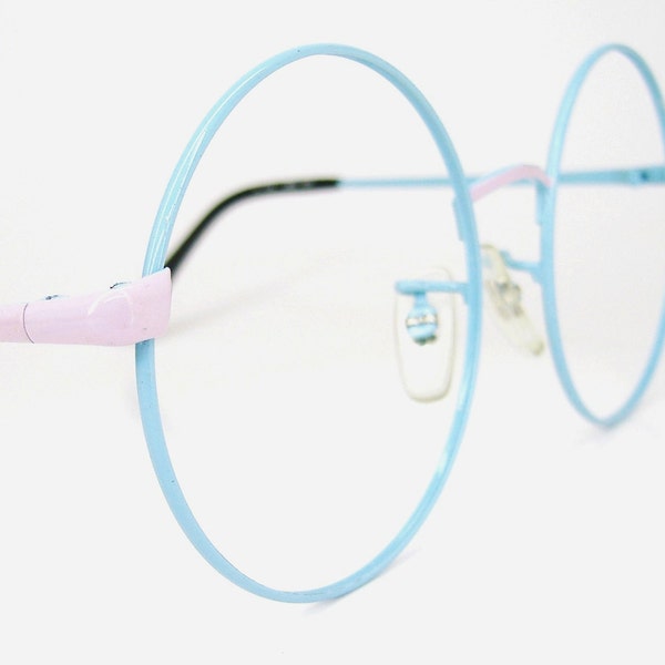 Vintage Round  eyeglasses or sunglasses Frame Blue Pink NOS Rare