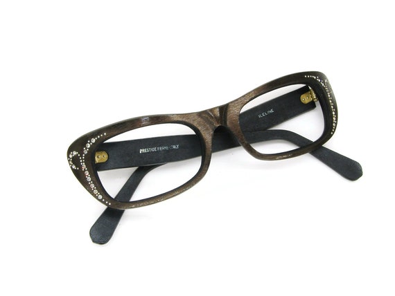 Vintage 70s Rectangle Cat Eye Glasses Eyeglasses … - image 4