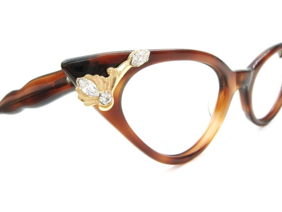 Vintage Rhinestone 50s Cat Eye Glasses Sunglasses