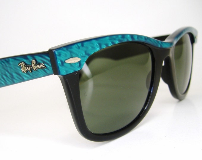 Vintage Turquoise Ray Ban Wayfarer 5022 Sunglasses Etsy
