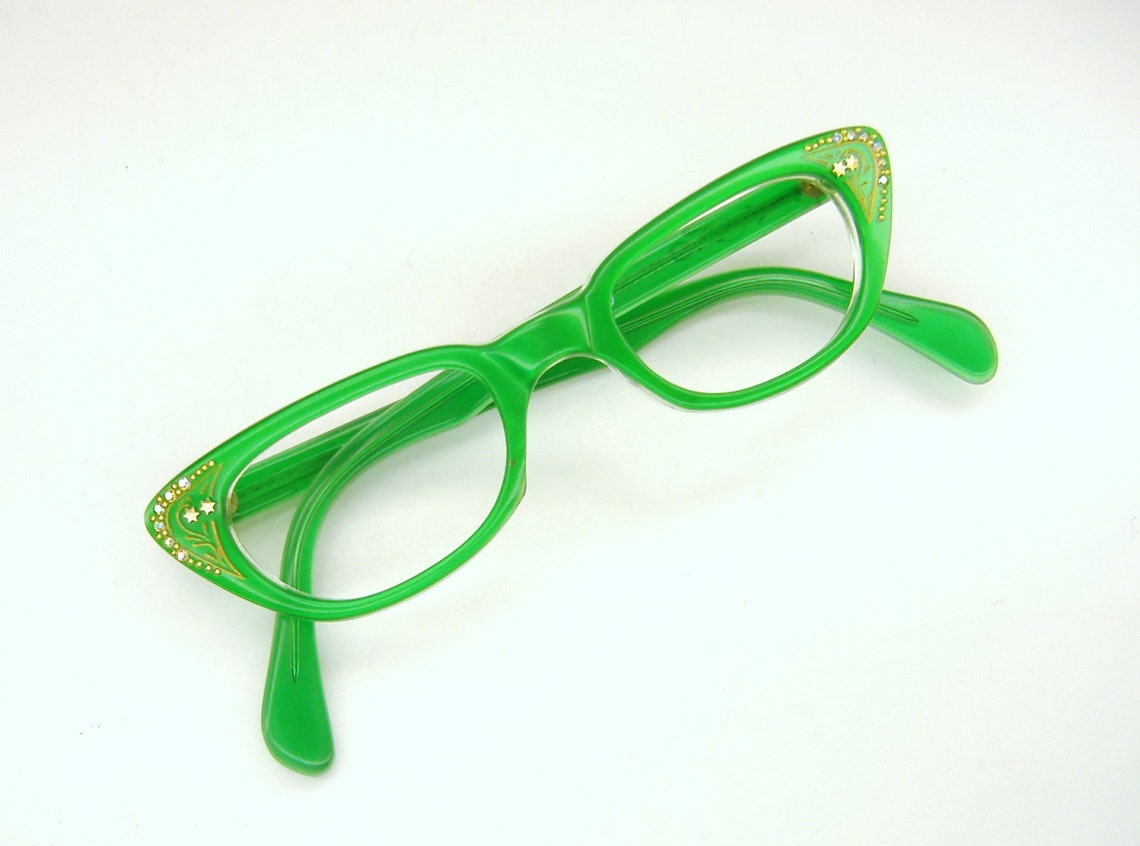 Vintage Green Cat Eye Glasses Sunglasses Frame Emerald Green Etsy
