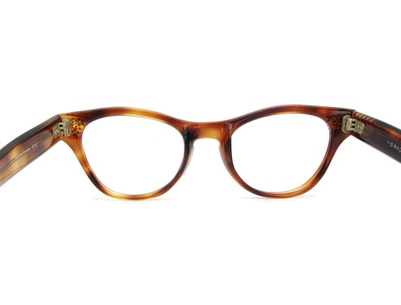 Vintage Tortoise Rhinestone Cat eye Glasses Eyegl… - image 4