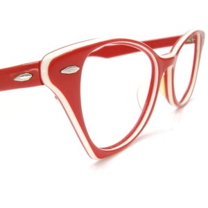 Vintage 50s Red B&L Ray Ban Cat Eye Glasses Sunglasses Eyewear Frames image 2